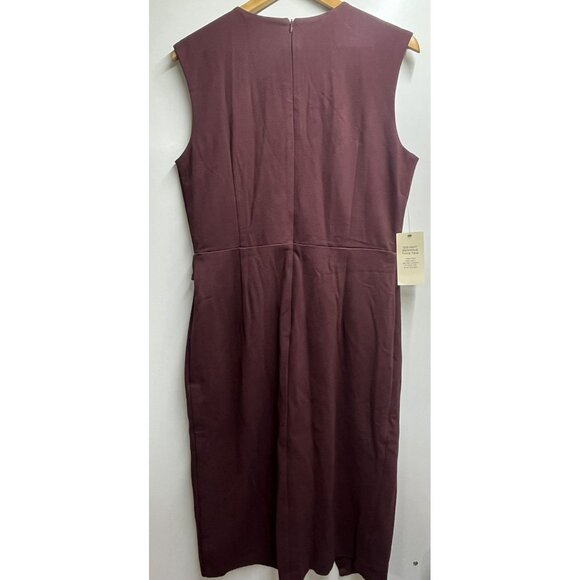 NEW Cache NWT Ponte Sheath Midi Sleeveless Dress In Chocolate Brown Size Medium - Picture 11 of 14
